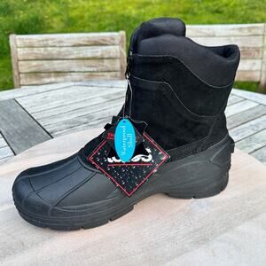 New Totes Jerome Leather Rubber Duck Toe Waterproof Boots Insulated Mens Size 9